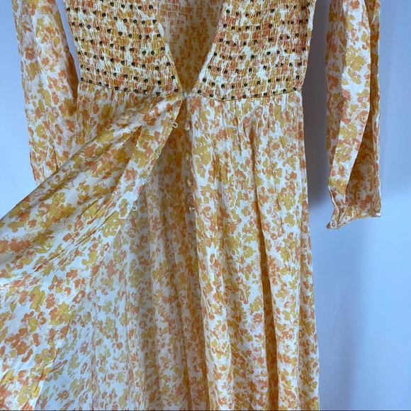 Free People | Intimately Free Kadence Duster | Robe | Beaded Smocked size Small - Picture 4 of 9